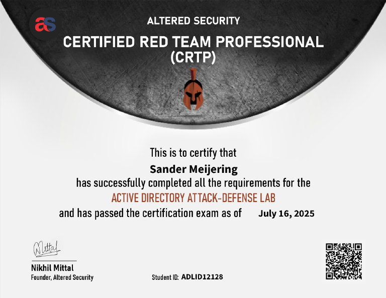 CRTP certificaat