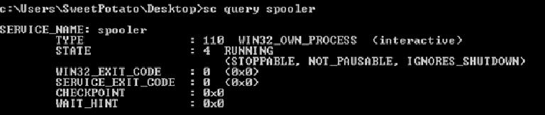 PrintSpoofer sc query spooler